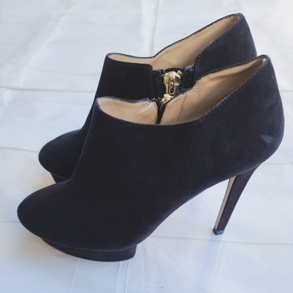 Zara Basic Black Suede Platform Stiletto Booties - image 5